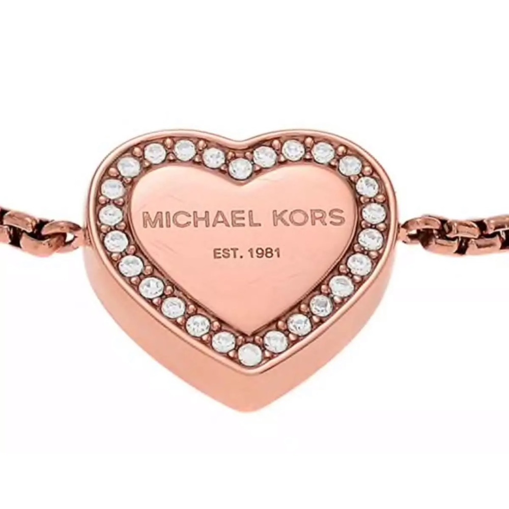 MICHAEL KORS Rose Gold Heart Slider Bracelet - Picture 3 of 8